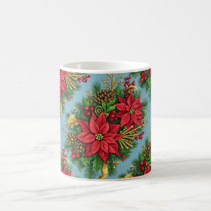 Bunte Blumengestecke für Weihnachten Kaffeetasse