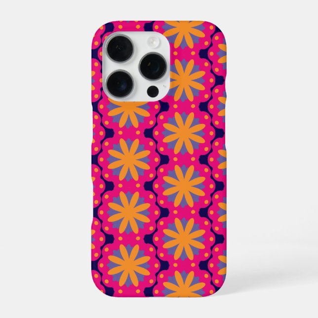 bunte Blumenkreisformen iPhone 16 Pro Hülle (Rückseite)