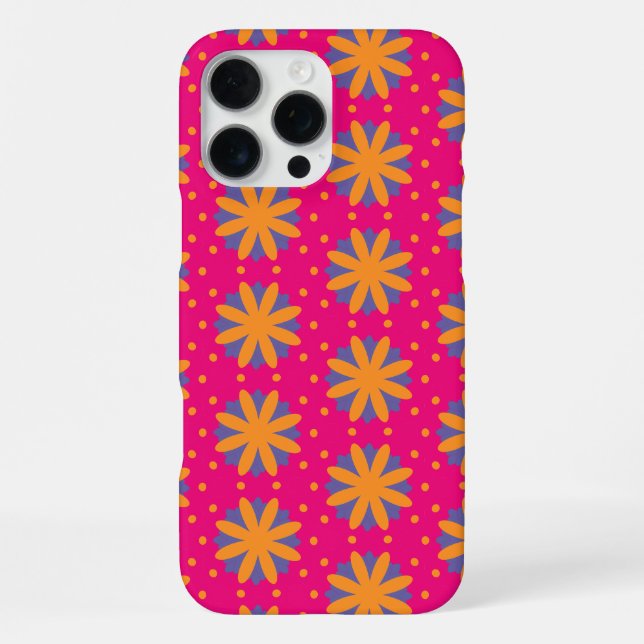 bunte Blumenkreisformen iPhone 16 Pro Max Hülle (Rückseite)