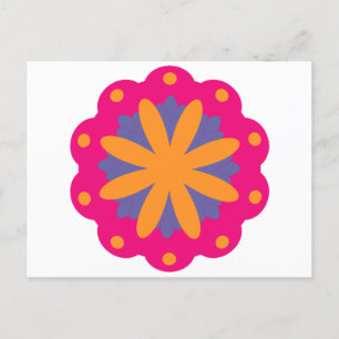 bunte Blumenkreisformen Postkarte