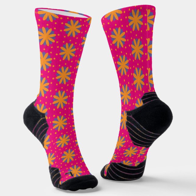 bunte Blumenkreisformen Socken (Gewinkelt)