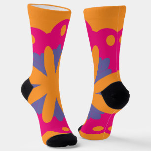 bunte Blumenkreisformen Socken