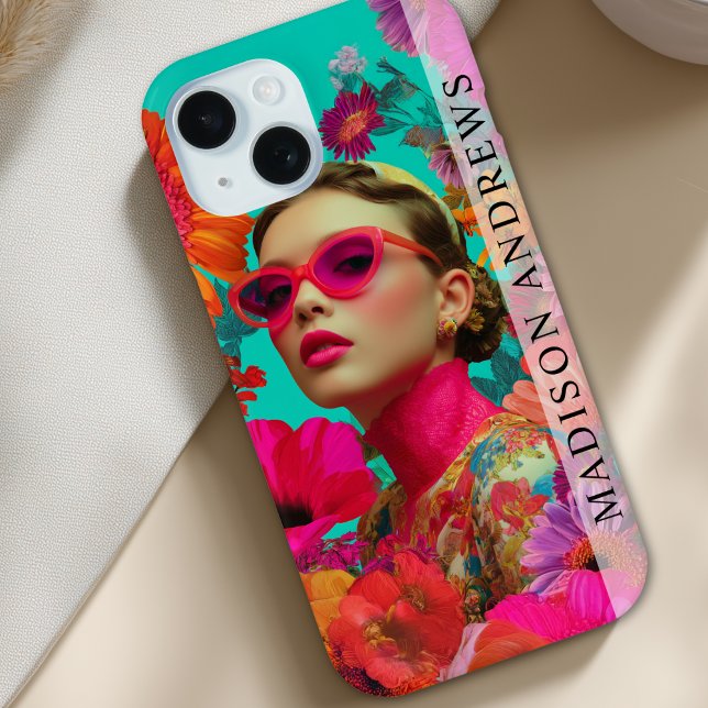 Bunte Blumenkunst-Frau Case-Mate iPhone Hülle (Custom Colorful Floral Art-Woman Case-Mate iPhone Case)