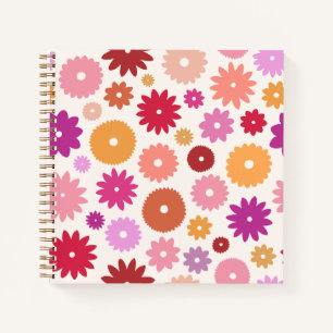 Bunte Blüten Großes Muster Notizbuch