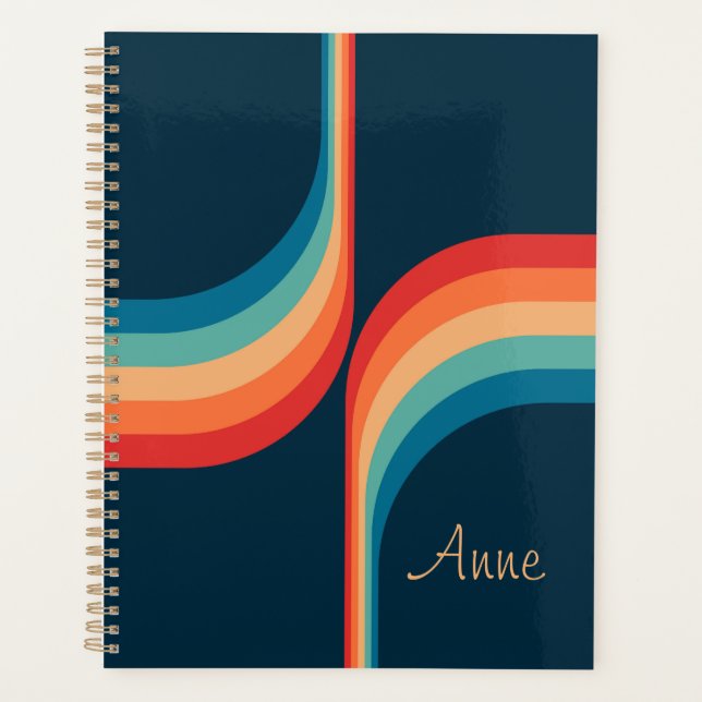 Bunte Bögen im Retro-Stil  Planer (Vorderseite)