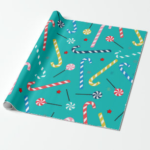 Bunte Bonbons Weihnachten Geschenkpapier