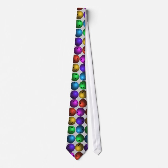 Bunte Bowlings-Ball-Krawatte Krawatte (Vorderseite)
