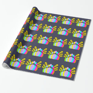 Bunte Bowlings-Buttone Geschenkpapier