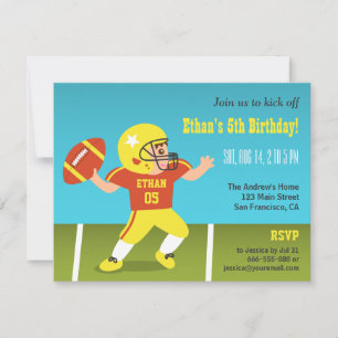 Bunte Boy Football Geburtstagsparty Einladungen