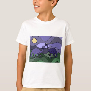 Bunte Brontosaurus-Dinosaurier-Kunst T-Shirt