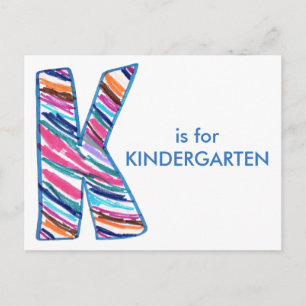 Bunte Buchstabe K wie in Kay ist für Kindergarten Postkarte
