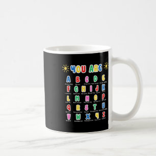 Bunte Buchstaben Sie Sind Alphabet Lernen Abcs Leh Kaffeetasse