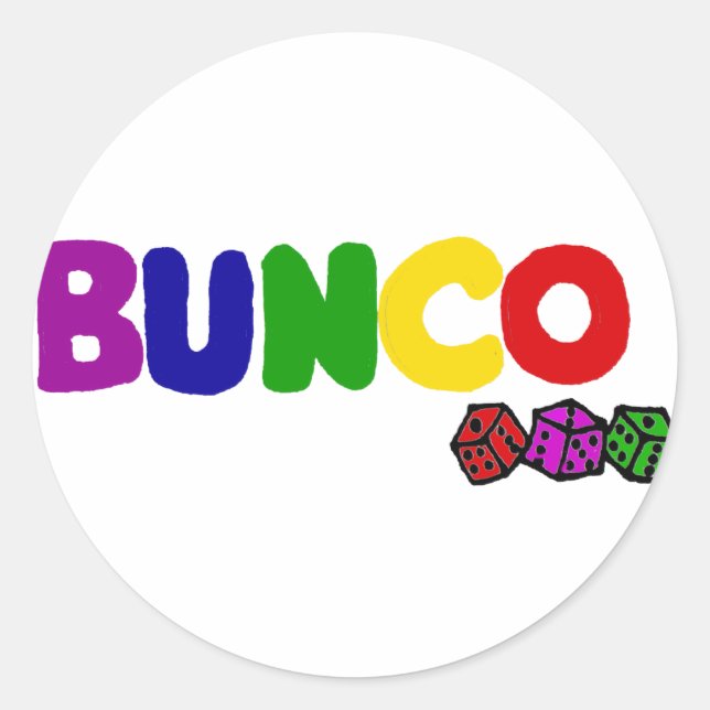 Bunte Bunco und Würfel-Kunst Runder Aufkleber (Vorderseite)