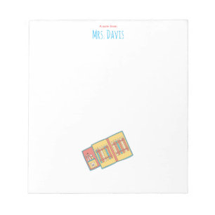 Bunte Buntstift-Palette Kindergarten-Lehrer Notizblock