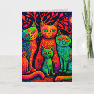 Bunte Calico-Katzen Grafikkarte Karte