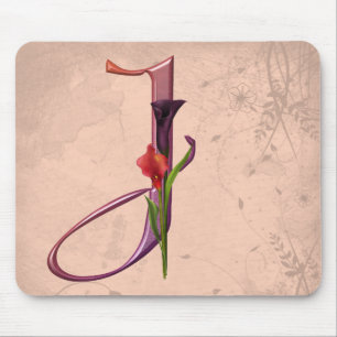 Bunte Calla-Initiale J Mousepad