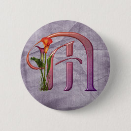 Bunte Calla-Initiale M Button