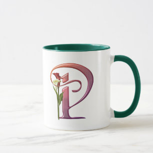 Bunte Calla-Initiale P Tasse