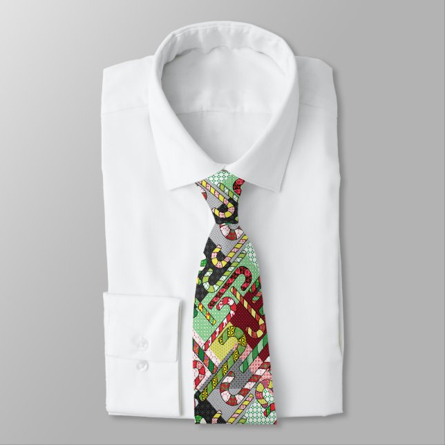 Bunte Candy Canes Neck Tie Krawatte (Gebunden)