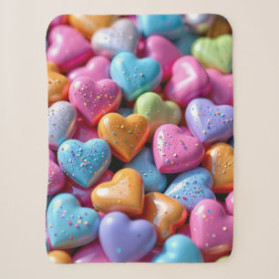 Bunte Candy Love Hearts Sherpadecke