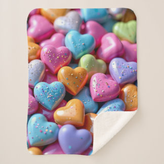 Bunte Candy Love Hearts Sherpadecke