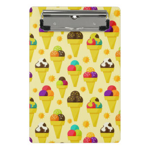 Bunte Cartoon-Eiscreme-Kegel Mini Klemmbrett