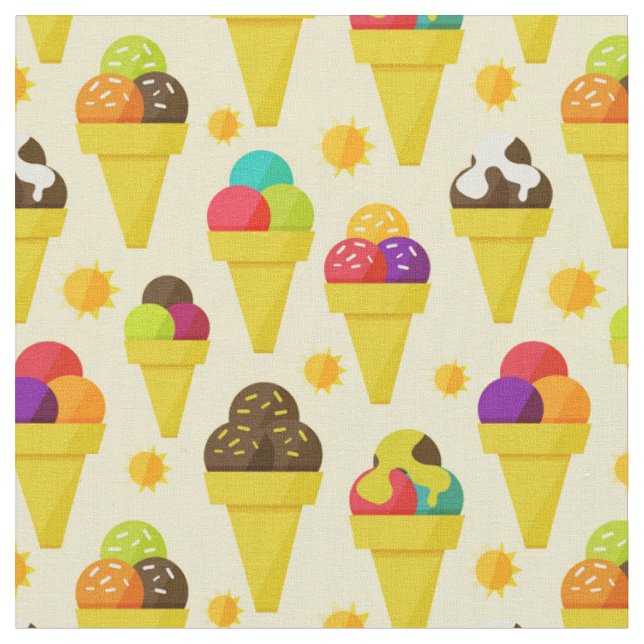 Bunte Cartoon-Eiscreme-Kegel Stoff (Nahaufnahme)