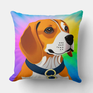 Bunte Cartoon-Hund-Illustration Kissen
