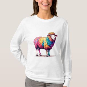 Bunte Cartoon-Schafe T-Shirt