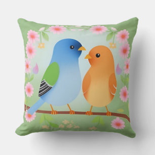 🎨 Bunte Cartoon-Vögel Wurfkissen Wohnaccessoire Kissen