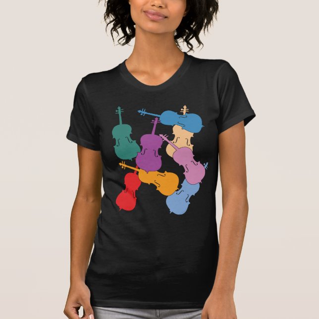 Bunte Cellos T-Shirt (Vorderseite)