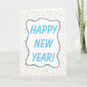 Bunte Confetti-guten Rutsch ins Neue Jahr-Karten Feiertagskarte