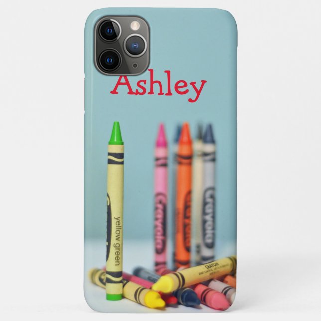 Bunte Crayons mit individuellem Namen Case-Mate iPhone Hülle (Rückseite)