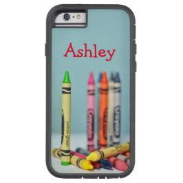 Bunte Crayons mit individuellem Namen Case-Mate iPhone Hülle