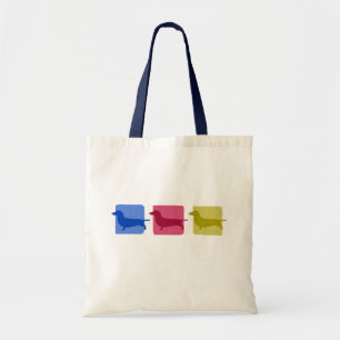 Bunte Dackel-Silhouette-Tasche Tragetasche