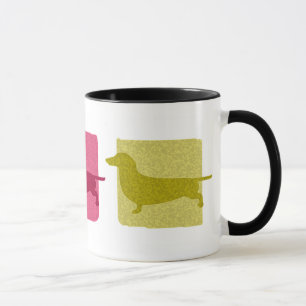 Bunte Dackel-Silhouette-Tasse Tasse