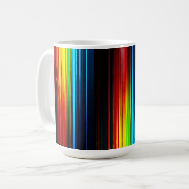 Bunte Data Glitch Kunst  Kaffeetasse (Vorderseite Links)