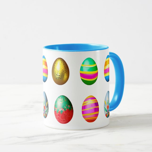 Bunte dekorierte Ostereier Tasse (VorderseiteRechts)