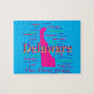 Bunte Delaware-Staatsstolz-Karten-Silhouette