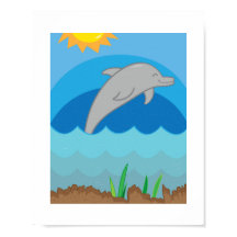 Bunte Delfin-Illustration | Ozean-Tier für Kinder