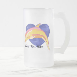 Bunte Delphin-Tasse Mattglas Bierglas