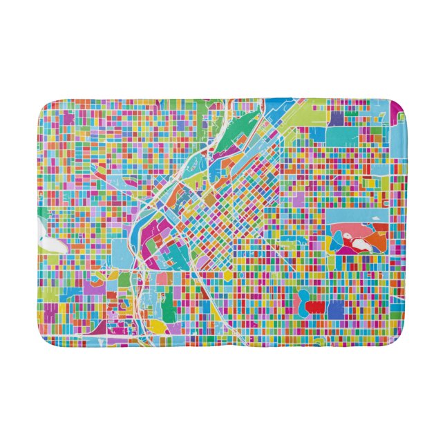 Bunte Denver-Karte Badematte (Vorderseite)