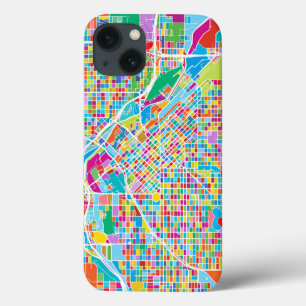 Bunte Denver-Karte iPhone 13 Hülle