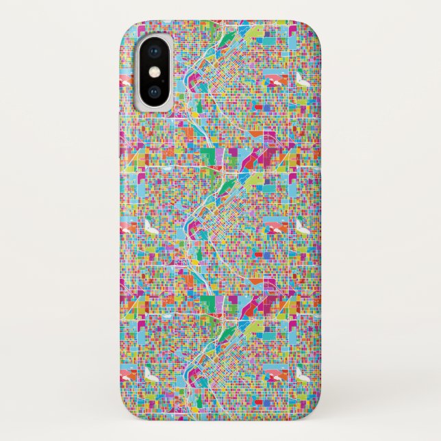 Bunte Denver-Karte Case-Mate iPhone Hülle (Rückseite)