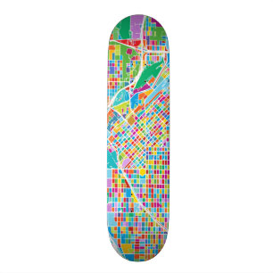 Bunte Denver-Karte Skateboard