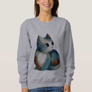 Bunte digitale Katzenkunst Sweatshirt