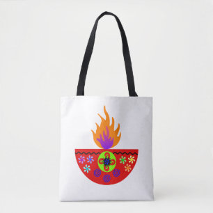 Bunte Diwali Lampe Diya Tasche