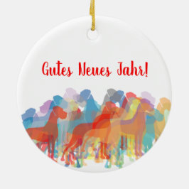 Bunte Doggen WeihnachtsŌ Keramik Ornament