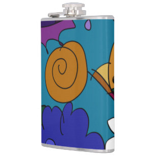 Bunte Doodle-Kunst Persönliche Flasche Flachmann