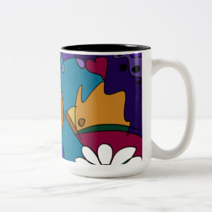 Bunte Doodle-Kunst Spaß Einzigartige Keramik-Tasse Zweifarbige Tasse